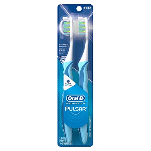 Oral-B Pulsar Expert Clean Battery Powered Toothbrush, Medium, 2 Count