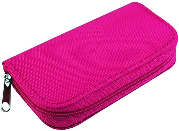 Memory Card Carrying Case - Suitable for SDHC and SD Cards - 8 Pages and 22 Slots -Pink