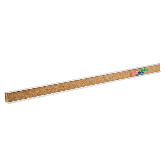 Quartet Bulletin Bar Strip, Cork Board, 24" x 1", Classroom, Office, Cubicle, Aluminum Frame (2004)