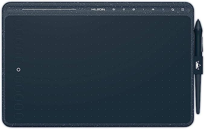 HUION HS611 Digital Graphic Drawing Pen Tablet | Android, MacOS, Windows, Laptop & PC Supported | 10X6 inch with 8192 Levels | 8 Multimedia Keys and 10 Programmable Press Keys - (Starry Blue)