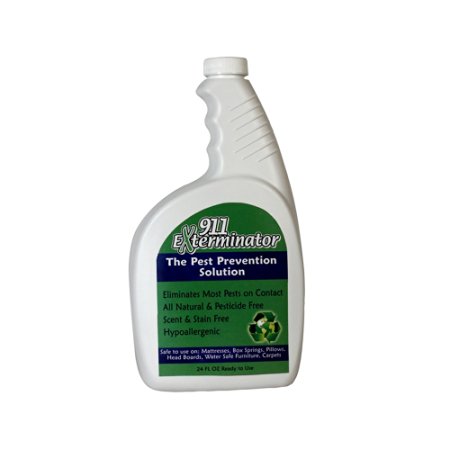 Bed Bug Exterminator Spray for Hotels and Hospitals - Non Toxic Treatment, Natural Bugs & Lice Eradicator- 24oz. By Bed Bug 911