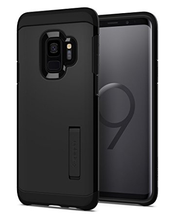 Spigen Tough Armor Galaxy S9 Case with Reinforced Kickstand and Heavy Duty Protection and Air Cushion Technology for Samsung Galaxy S9 - Black