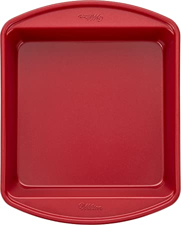 Wilton Non-Stick Christmas Red Square Cake Pan, 8 x 8-Inch