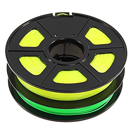 SUNLU 3D Printer Filament PLA 1.75mm, 1KG (2.2 lbs), Dimensional Accuracy  /- 0.02mm, 3D Printing Filament, Yellow and Green