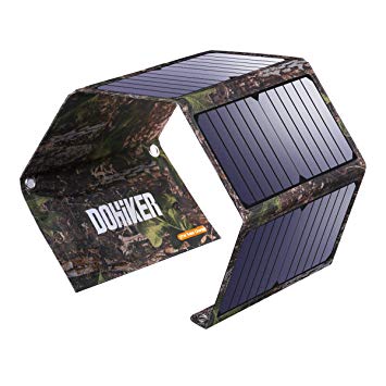 Dohiker 27W Solar Charger, Portable Solar Panel Foldable High Efficiency with 3 USB Ports Portable & Splash-Proof Solar Panel for Laptop Tablet GPS iPhone iPad Camera Other 5-18V Device