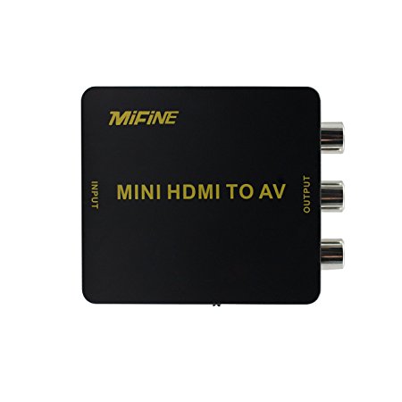 Mifine 1080P MINI HDMI to AV 3RCA CVBs Composite Video Audio Converter Adapter Supporting PAL/NTSC with USB Charge Cable for PC Laptop Xbox PS4 PS3 TV STB VHS VCR Camera DVD(Not Included Adaptor)