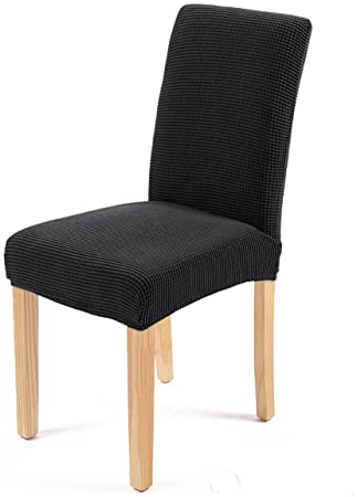 Dining Room Chair Cover Slipcovers, Removable Stretch Dining Chairs Slip Covers Dinning Parsons Slipcover Protectors for Home, Hotel, Banquet, Ceremony | Black