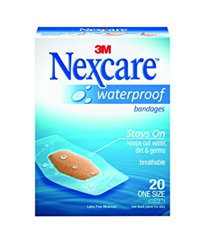 Nexcare Waterproof Clear Bandage, One Size, 20 Count