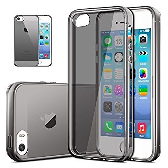 iPhone 5S Case,DACHUI Clear Apple iPhone 5S Protective Transparent Slim Case Anti-Scratch UltraThin Felxible Premium TPU Cover StylishUltra Slim Back Bumper Case for iPhone 5S(Clear Black)