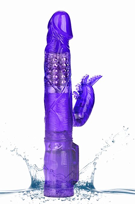 Bombex Temptation Rabbit Vibrator,Clitoral G-Spot Stimulator,Masturbation Vibe,Rotating Beaded Adult Massager for Women Female Beginner,Purple
