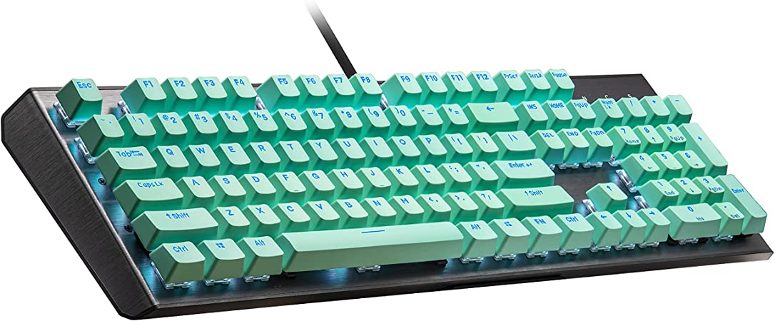 Cooler Master PBT Doubleshot Backlit Keycap Upgrade Set Mint Green for Mechanical Keyboards, Compatible with Standard US 104 Layout Keyboards