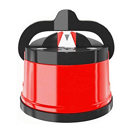 Kitchen Knife Sharpener, Knives Sharpening Tool for all Blade Types with Suction Pad, Portable & Safe to Use for Kitchen, Workshop, Craft Rooms, Camping & Hiking