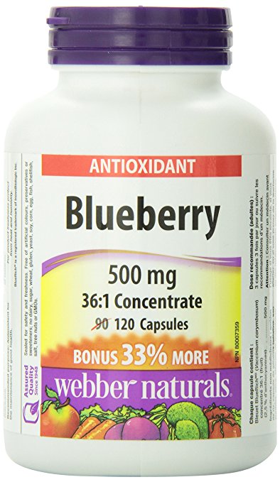 Webber Naturals Blueberry 36:1 Concentrate Capsule, 500mg