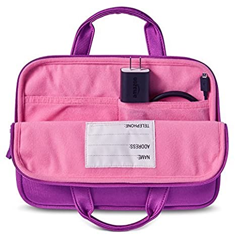 NuPro Zipper Sleeve for all versions of Fire Kids Tablet, Purple/Pink