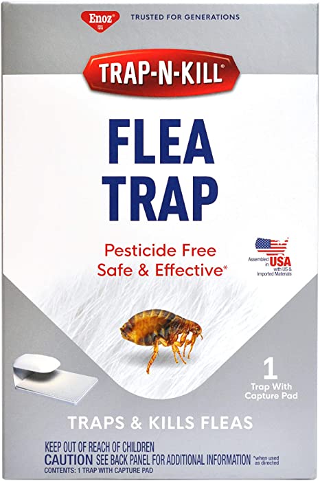 BioCare Indoor Flea Trap with Lightbulb and Sticky Capture Pad, Nontoxic and Pesticide-Free, Made in USA
