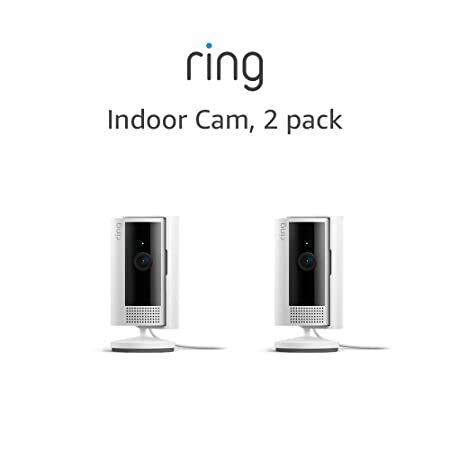 All-new Ring Indoor Cam | 1080p HD Video & Color Night Vision, Two-Way Talk, and Manual Audio & Video Privacy Cover (2023 release) | 2-pack, White