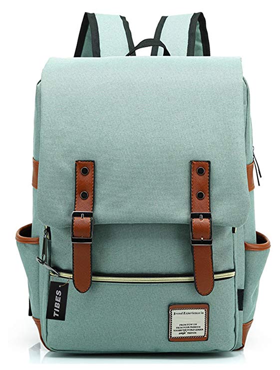 Tibes Cool Style Daypack School Backpack Oxford Fabric Backpack for High School/College Student Light Green