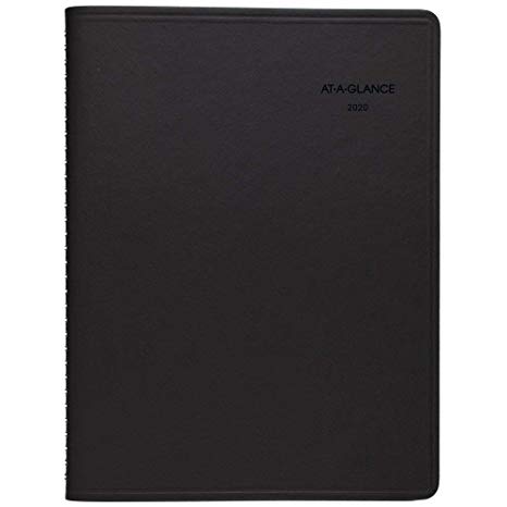 AT-A-GLANCE 2020 Weekly & Monthly Planner/Appointment Book, QuickNotes, 8-1/4" x 11", Large, Black (7695005)