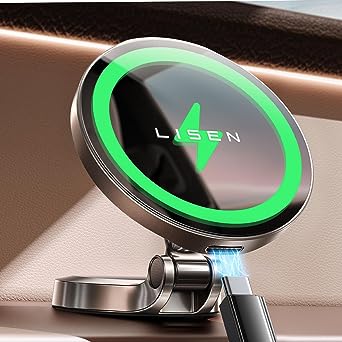 LISEN for Magsafe Car Mount Charger [20 Strongest Magnets] 15W Fast Charging Wireless Car Charger iPhone Car Mount, Universal Phone Holder Mount for Car Dashboard for iPhone 14 13 12 Fits All Phones