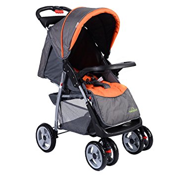 Costzon Foldable Baby Kids Travel Stroller Newborn Infant Buggy Pushchair Child Gray