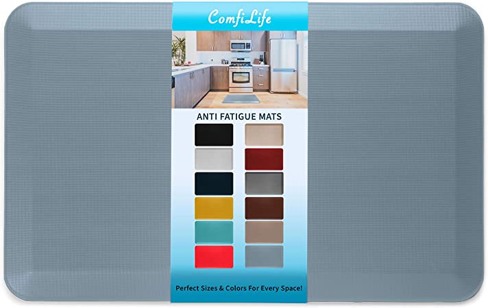 ComfiLife Anti Fatigue Floor Mat – 3/4 Inch Thick Perfect Kitchen Mat, Standing Desk Mat – Comfort at Home, Office, Garage – Durable – Stain Resistant – Non-Slip Bottom (20" x 32", Denim)