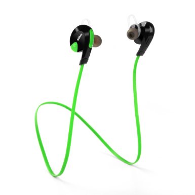 GikBay Wireless Bluetooth 40 Stereo Sport Headset Earphones in-ear Headphones with Built-in Mic Extra Earbuds CVC 60 Noise Reduction for iPhone Samsung and Bluetooth Devices - BlackGreen