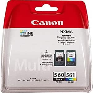 Canon PG-560 CL-561 VALUE Pack de 2 cartouches (Noir Couleur) Certifié Canon (Plastique Obsolète 2018)