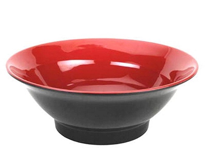 Black/Red Melamine Ramen Noodle Soup Bowl 8-inch