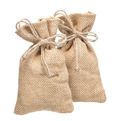 Topwedding Burlap Jute Favor Pouch Gift Bag with Drawstring Set of 48pcs LPD150003-48