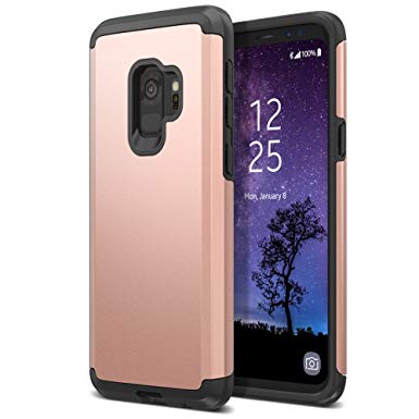 Trianium Protanium Galaxy S9 Case with GXD Impact Gel Cushion and Reinforced Hard Bumper Frame [Premium Protection] Heavy Duty Covers for Samsung Galaxy S 9 (2018) Phone - Rose Gold