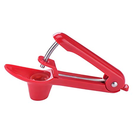 OMorc Cherry Pitter Tool, Heavy-Duty Cherry Pitter Remover Stoner Tool with Food-Grade Silicone Cup & Stainless Steel Construction, Space-Saving Lock Design, Lengthened splatter shield Dishwasher Safe