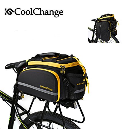35L Bicycle Pannier Bag Bike Rear Camera Seat Bag with Water-Resistant Rain Cover, Shoulder Strap and Reflective Trim for Cycling Traveling