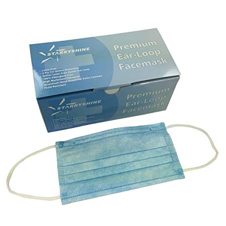 3-Ply Premium Dental Surgical Medical Disposable Earloop Face Masks (FDA Approved) (600 PCS/12 Boxes, Blue)
