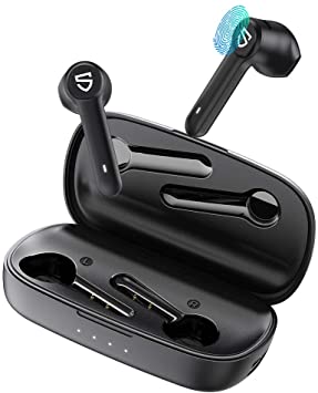 Wireless Headphones, SoundPEATS True Wireless Earbuds Touch Control Bluetooth 5.0 Earphones In-Ear Stereo Headphones 70Hrs Playtime Built-in Mic with Large Capacity Charging Case