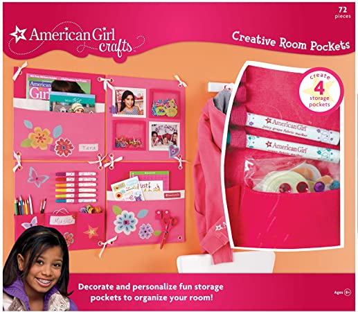 American Girl Crafts Girls Room Decoration and Organization Storage Pockets, 72pc