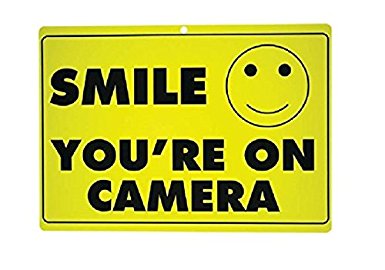 New SMILE YOU'RE ON CAMERA Yellow Business Security Sign CCTV Video Surveillance