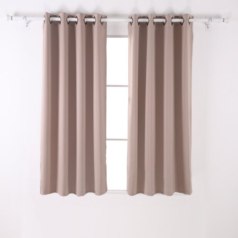 Deconovo Solid Home Thermal Insulated Blackout Window Curtains 52 By 63-inch1 PairKhaki