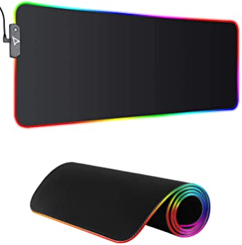 Dpower RGB Gaming Mouse Pad - Large Extended 13 Lighting Mode LED Soft Mouse Pad,Non-Slip Rubber Base, Waterproof, Computer Keyboard Mousepad Mat XXL for Pro Gamer,31.5X11.8Inch