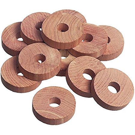 CEDAR WOOD RINGS 12 PACK NATURAL MOTH INSECT DETERRENT REPELLER FRESH CLOTHES