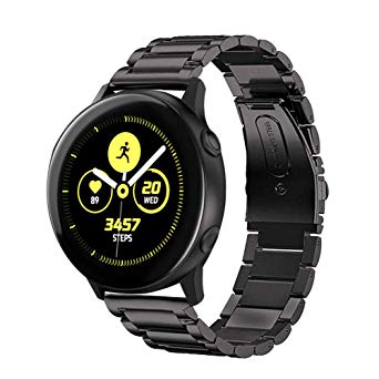 Aimtel compatible Samsung Galaxy Watch Active 40mm Strap,Solid Stainless Steel Metal Band with Quick Realse Pins compatible Samsung Galaxy Watch Active 40mm