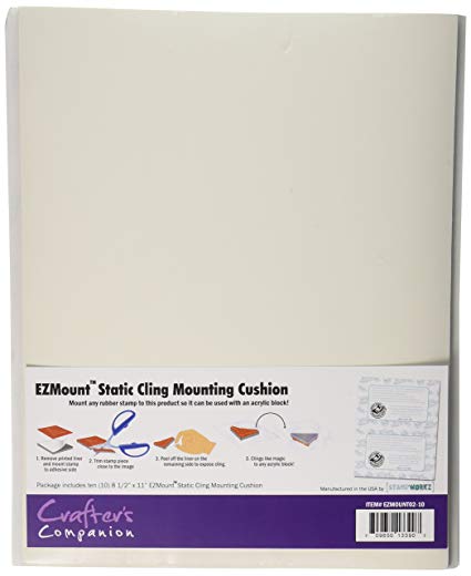 Crafter's Companion EZMOUNT02-10Mount Static Cling Mounting Cushion, 8.5" x 11", 10-Count
