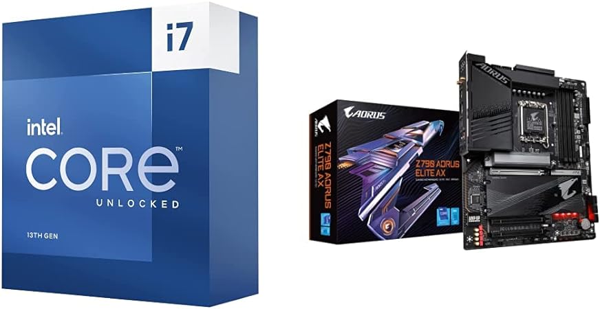 IntelIntel Core i7-13700K Desktop Processor 16 cores (8 P-cores   8 E-cores) & GIGABYTE Z790 AORUS Elite AX