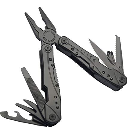 Multitool Pliers Newild 12-in-1 Multi Purpose Pocket tool Set Knife with Nylon Sheath Durable Black Oxide Super Hardened 420 Stainless Steel for Survival,Camping,Fishing,Hunting,Hiking