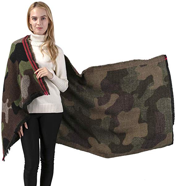 Pashminas Camouflage Blanket Scarf ultra-soft plush style Ponchos Pashmina Shawls and Wraps