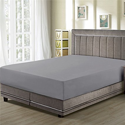 Fitted sheet--Luxury Ultra Soft,Comfortable, Premier 1800 Collection, Double Brushed Microfiber , Dark-gray Full