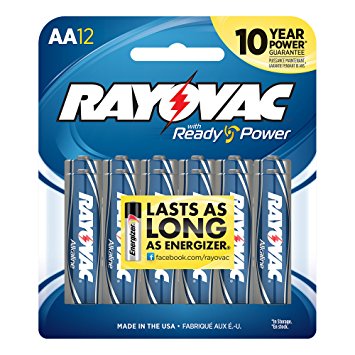 Rayovac Alkaline AA Batteries, 12-Pack