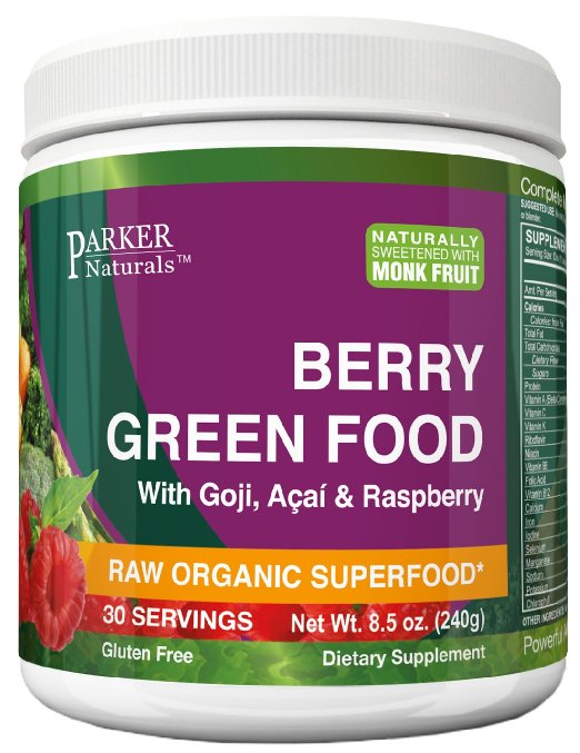 Green Superfood - Raw & Organic Greens with Goji Berry, Acai & Raspberry - Complete Whole Food Supplement - Vegan & Gluten Free 8.5 oz., 240 grams