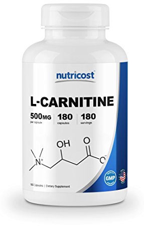 Nutricost L-Carnitine Tartrate 500mg, 240 Capsules - 1000mg Per Serving