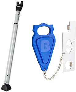 BRINKS Ultimate Home & Travel Security Bundle: Portable Door Security Bar & Portable Door Lock