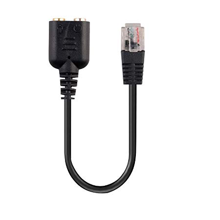 VONOTO 3.5mm to RJ9 Audio Adapter Cable - 3.5mm audio female socket to RJ9 Modular Plug Adapter Cable for connecting your own Analog Headphone to chat on telephone (3.5mm to RJ9)